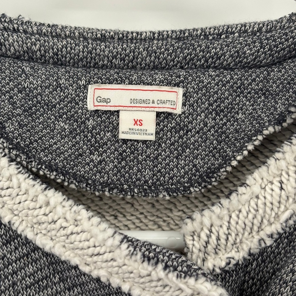 Gap Designed & Crafted Womens Grey Cotton Knit Moto Jacket Asymmetrical Zip XS - Picture 4 of 10